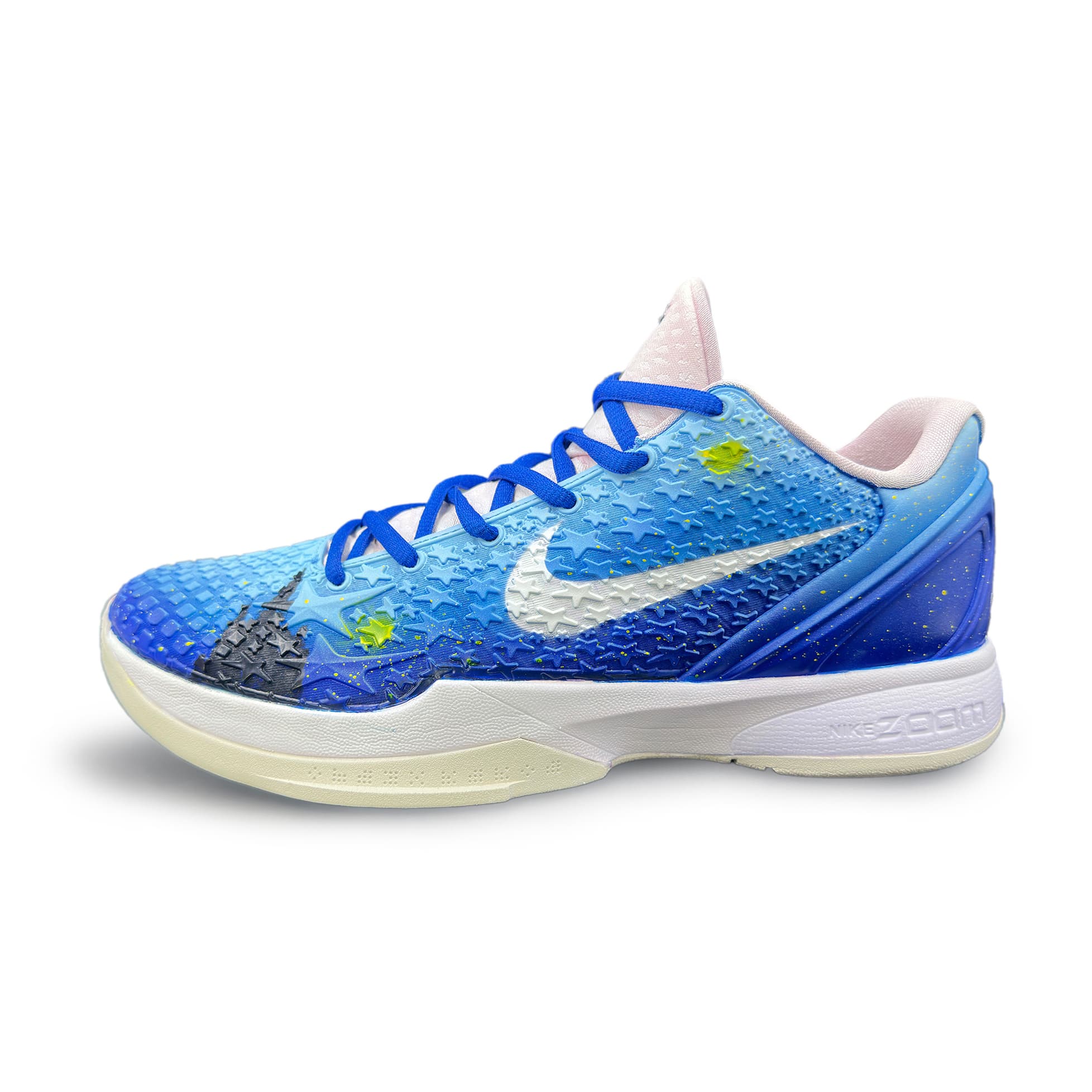Custom Sneakers Nike Zoom Kobe 6 Protro "All-Star 2.0" Van Gogh Starry Night Oil Painting Style Slip-Resistant Wear-Resistant Low-Top Basketball Shoes Men's Blue