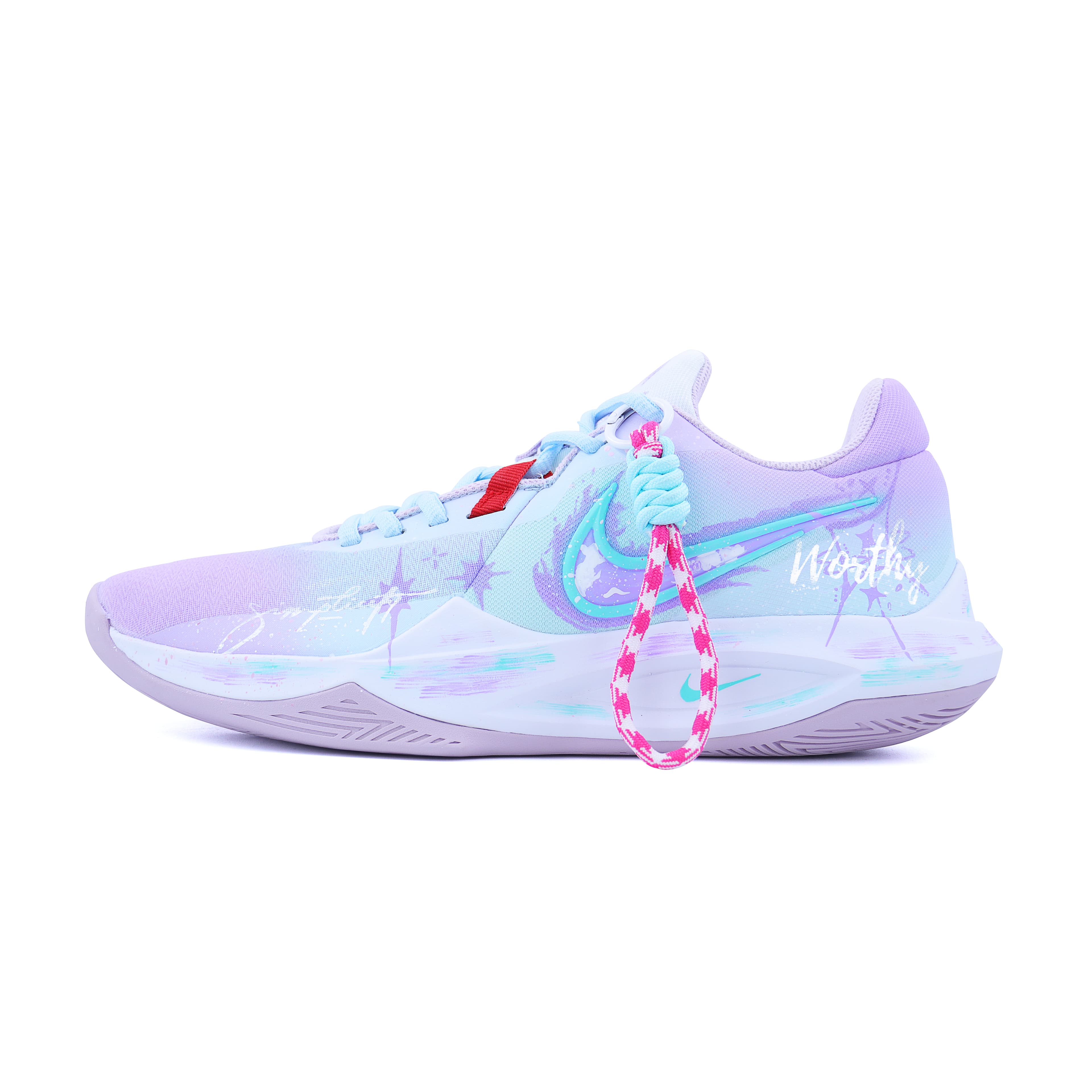 Custom SneakersNike Precision 6 'Starlight Sweet Gift' 'Dusk Clouds Reflect Snow' American Graffiti Fresh Trendy Fashion Versatile Cushioning Support Low-Top Basketball Shoes Men's Purple Pink