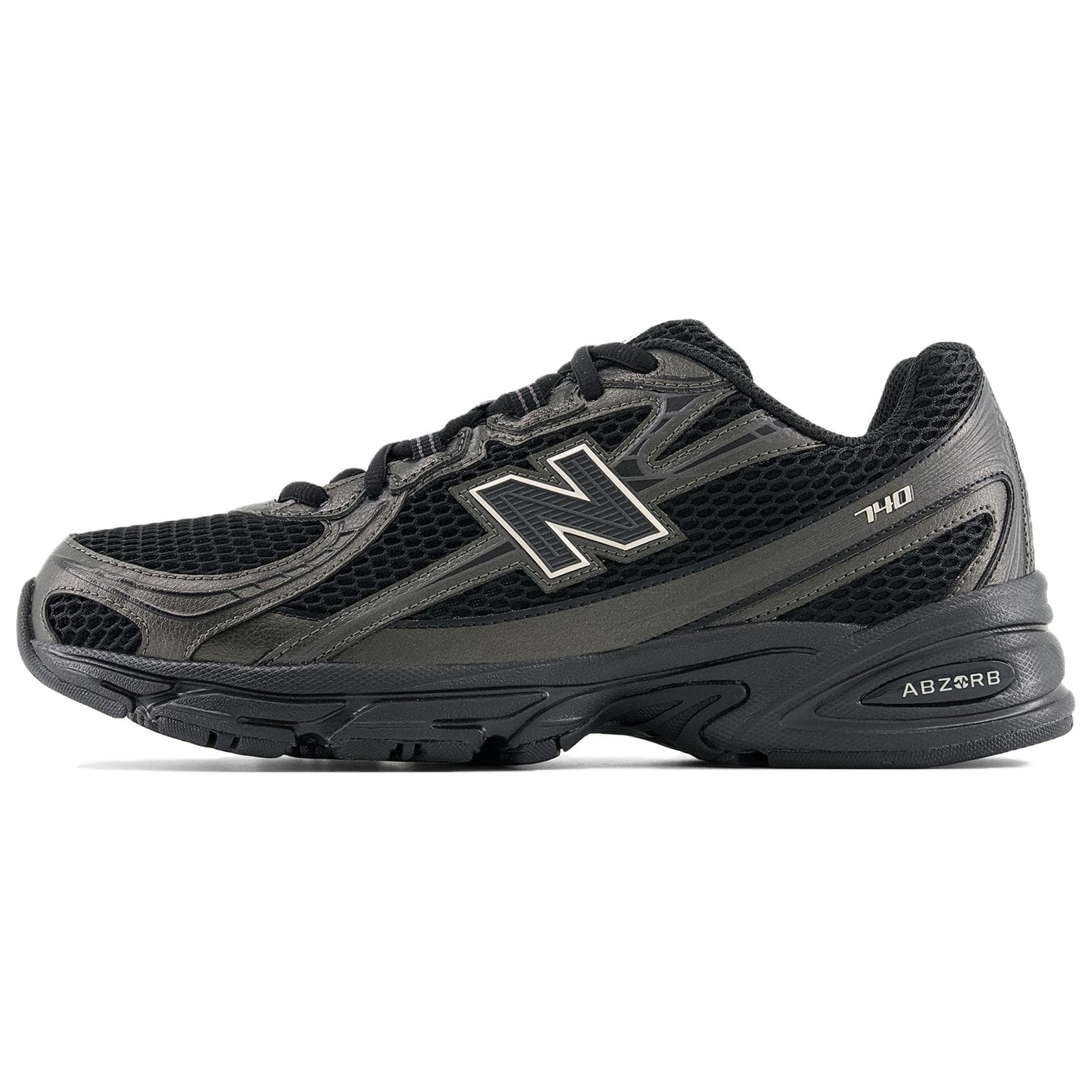 New Balance NB 740 Comfortable Versatile Wear-Resistant Low-Top Casual Shoes Unisex Black