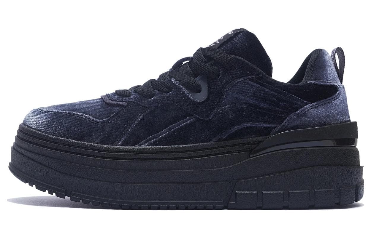 LINING Wave Skateboard Shoes Women's Low-Top Earth Gray/New Standard Black