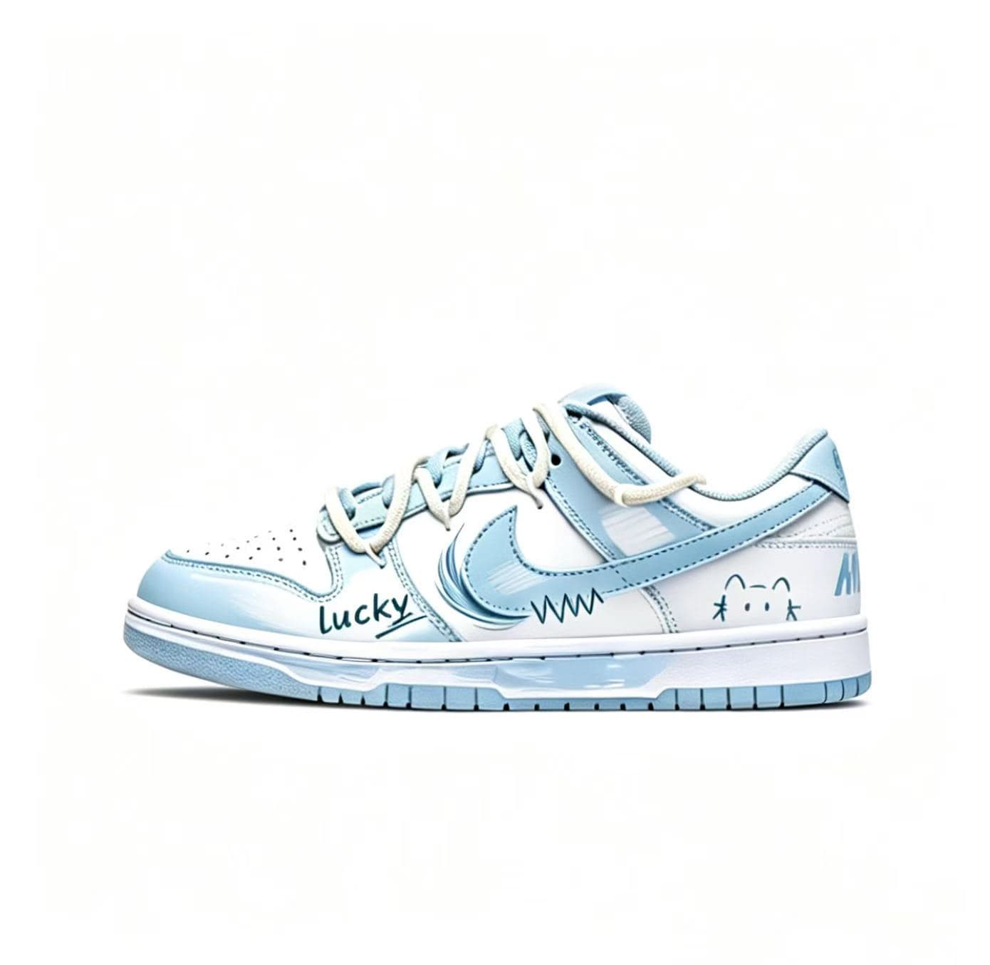 Custom SneakersNike Dunk Sea Salt Milk Cat GS College Style Girlfriend Dopamine Valentine's Day Gradient Gift Versatile Slip-Resistant Wear-Resistant Lightweight Low-Top Skate Shoes Unisex