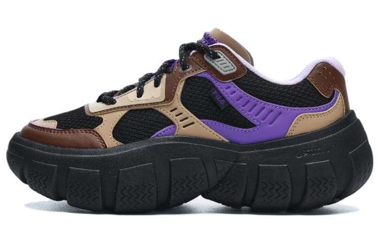 FILA BOLLA Chunky Sneakers Women's Low-Top Black Purple/Brown