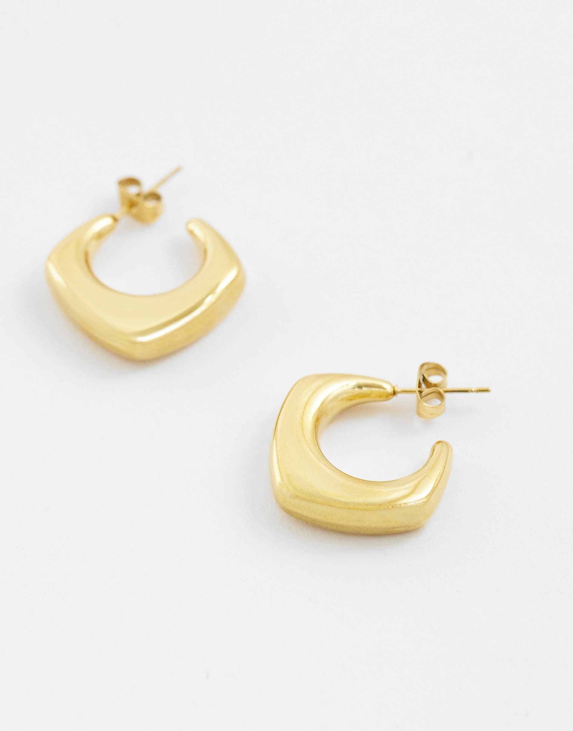 ASOS DESIGN waterproof stainless steel hoop earrings in gold tone
