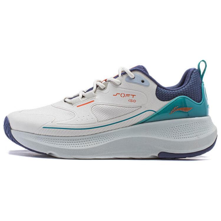 LiNing Soft Element Cushioning Anti-Slip And Wear-Resistant Low-Top Casual Shoes Men's White Blue