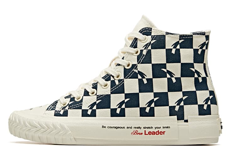AGU Anta Durable Breathable High-Top Canvas Shoes Women's White Blue