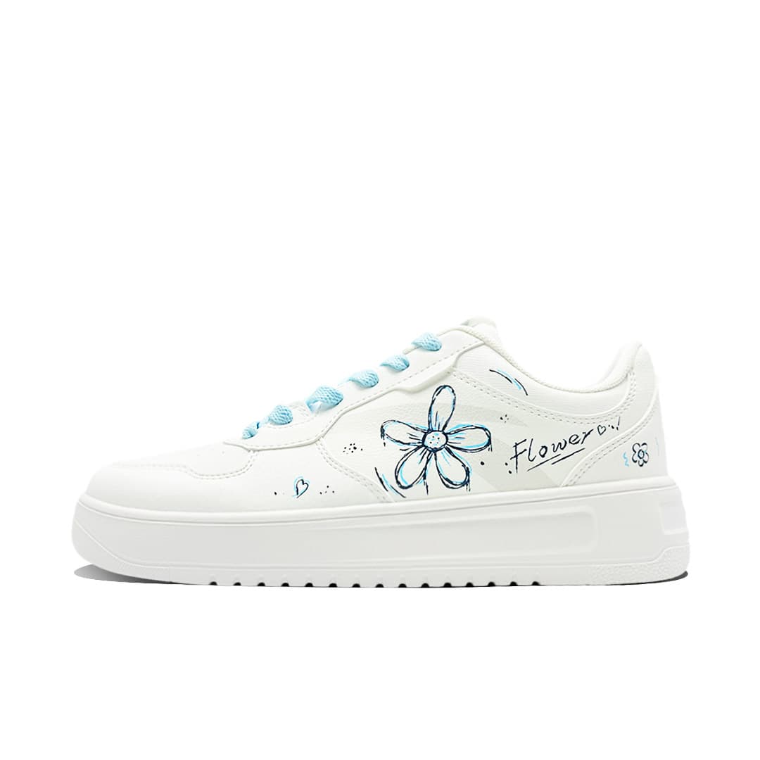 Custom Sneakers: Anta Synthetic Leather Fabric Fashion Trendy Comfortable Versatile Anti-Slip Cushioned Low-Top Skate Shoes Men's Blue