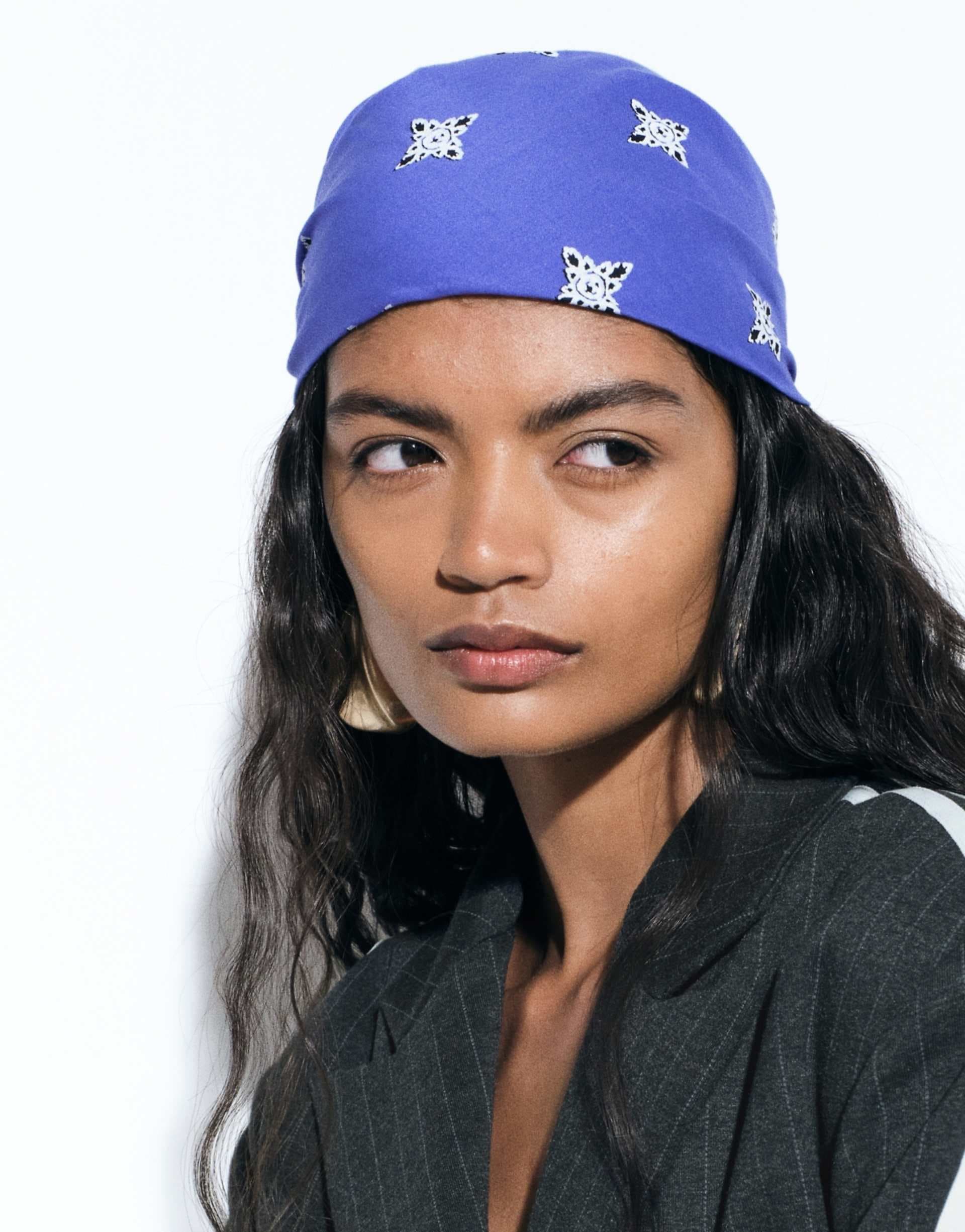 adidas Originals x ASOS square scarf in blue cotton
