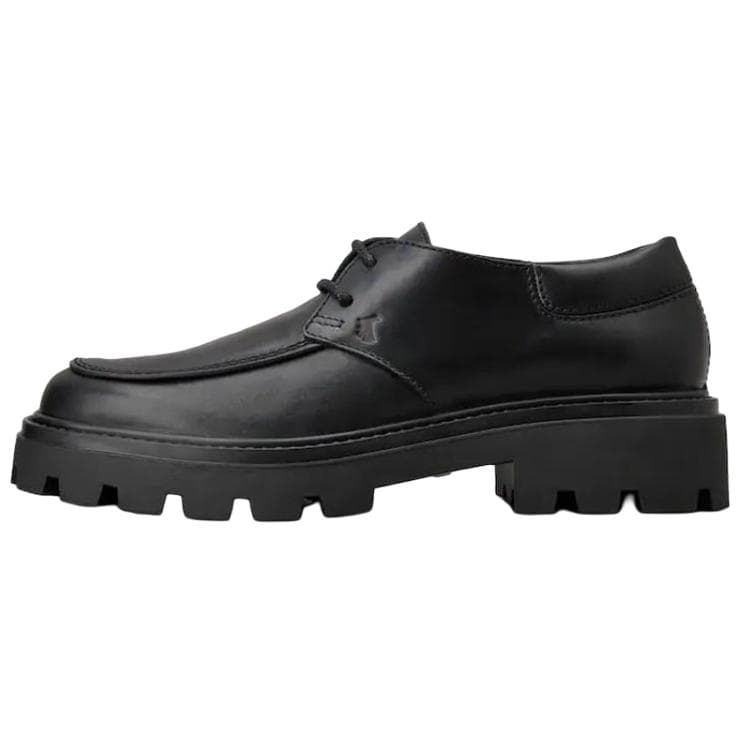 TOD'S Leather Logo Lace-Up Loafers Men's Black