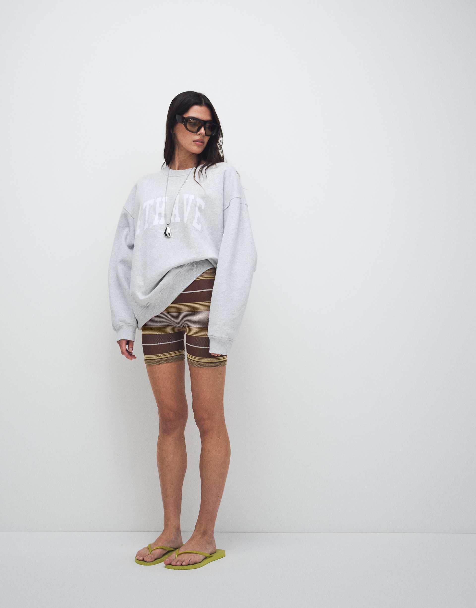 ASOS DESIGN seamless micro short in choc stripe