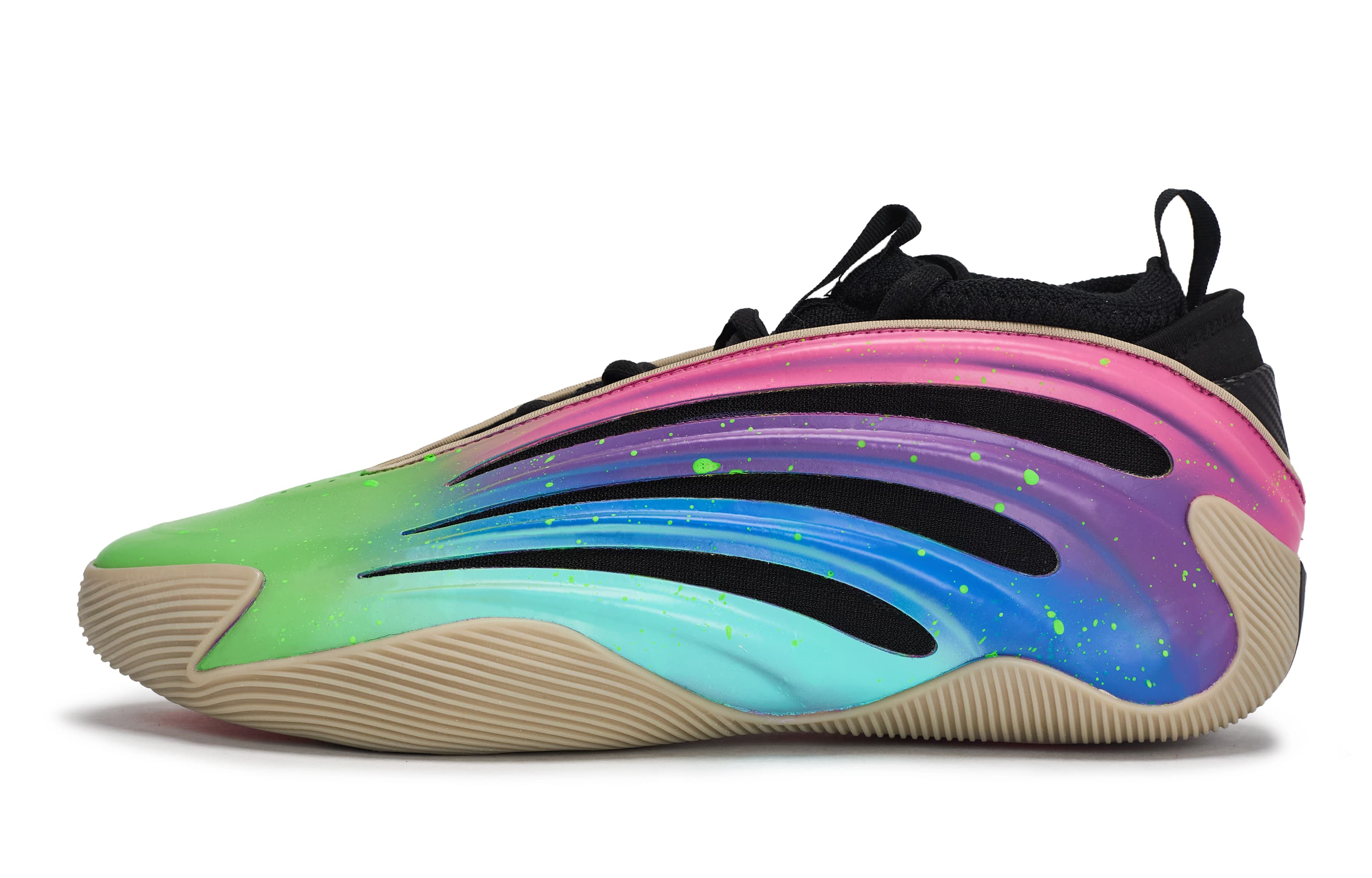 Custom Sneakersadidas Harden Vol.9 811 Made Rainbow Splatter Color Block High Street Outdoor Low-Top Basketball Shoes Men's Black Purple Green Pink Blue