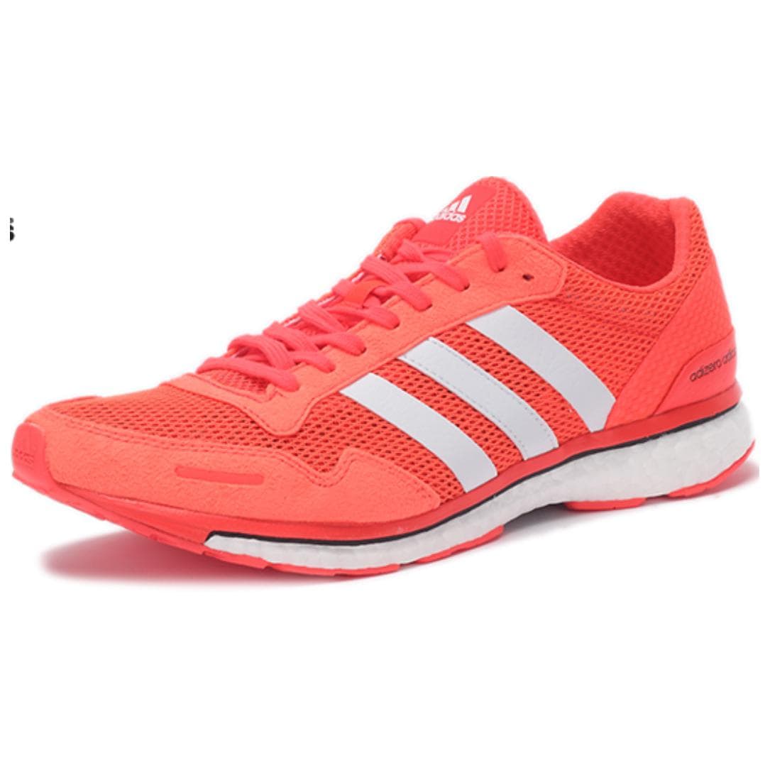 adidas Adizero Adios SMC Comfort Versatile Slip-Resistant Wear-Resistant Low-Top Running Shoes Unisex Fluorescent Red