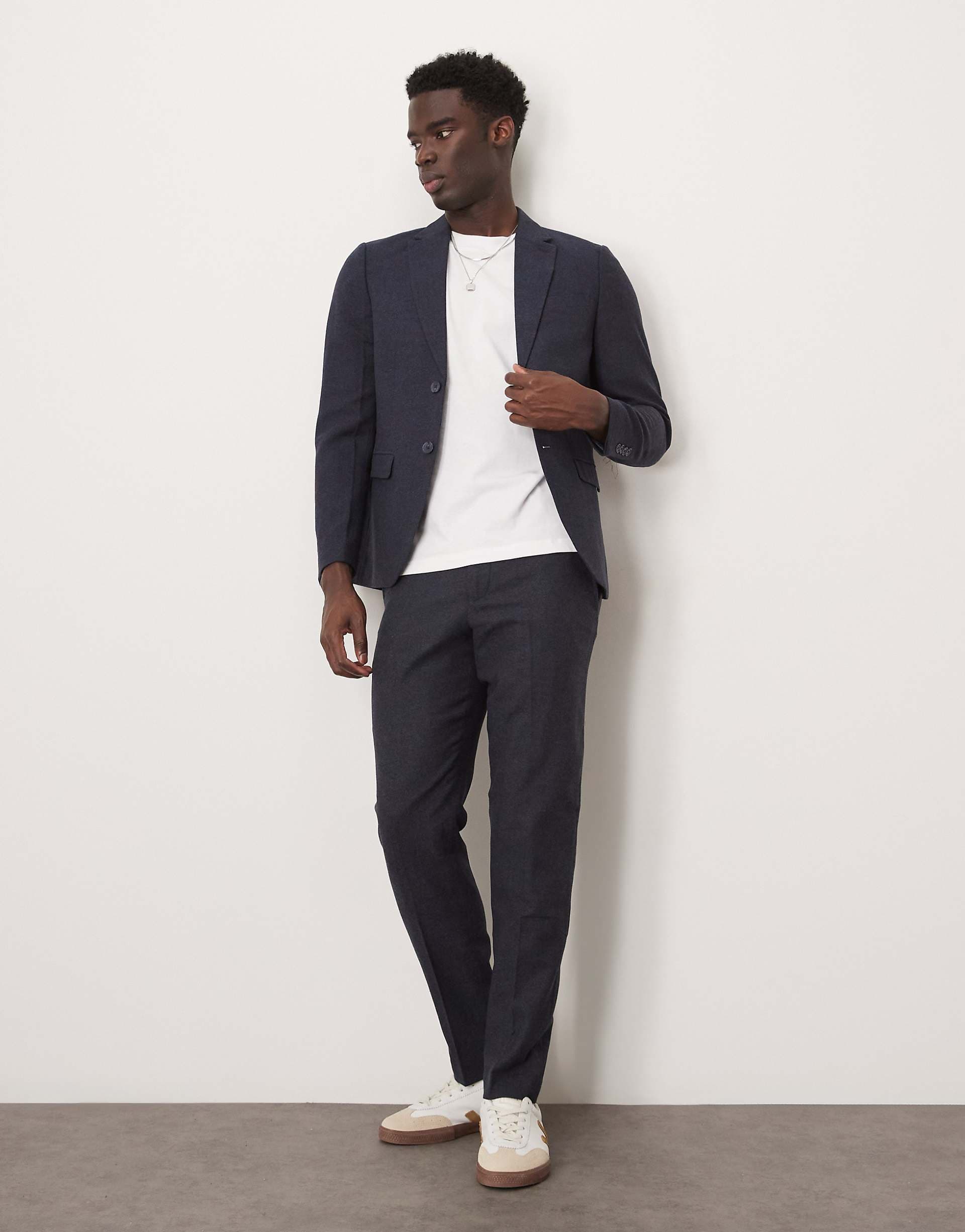 Selected Reed wool mix pants in navy
