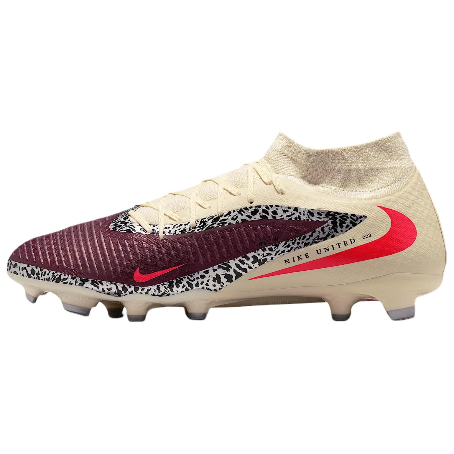 Nike Phantom 6 United Academy Snug Fit Soccer Shoes Unisex Cream Red