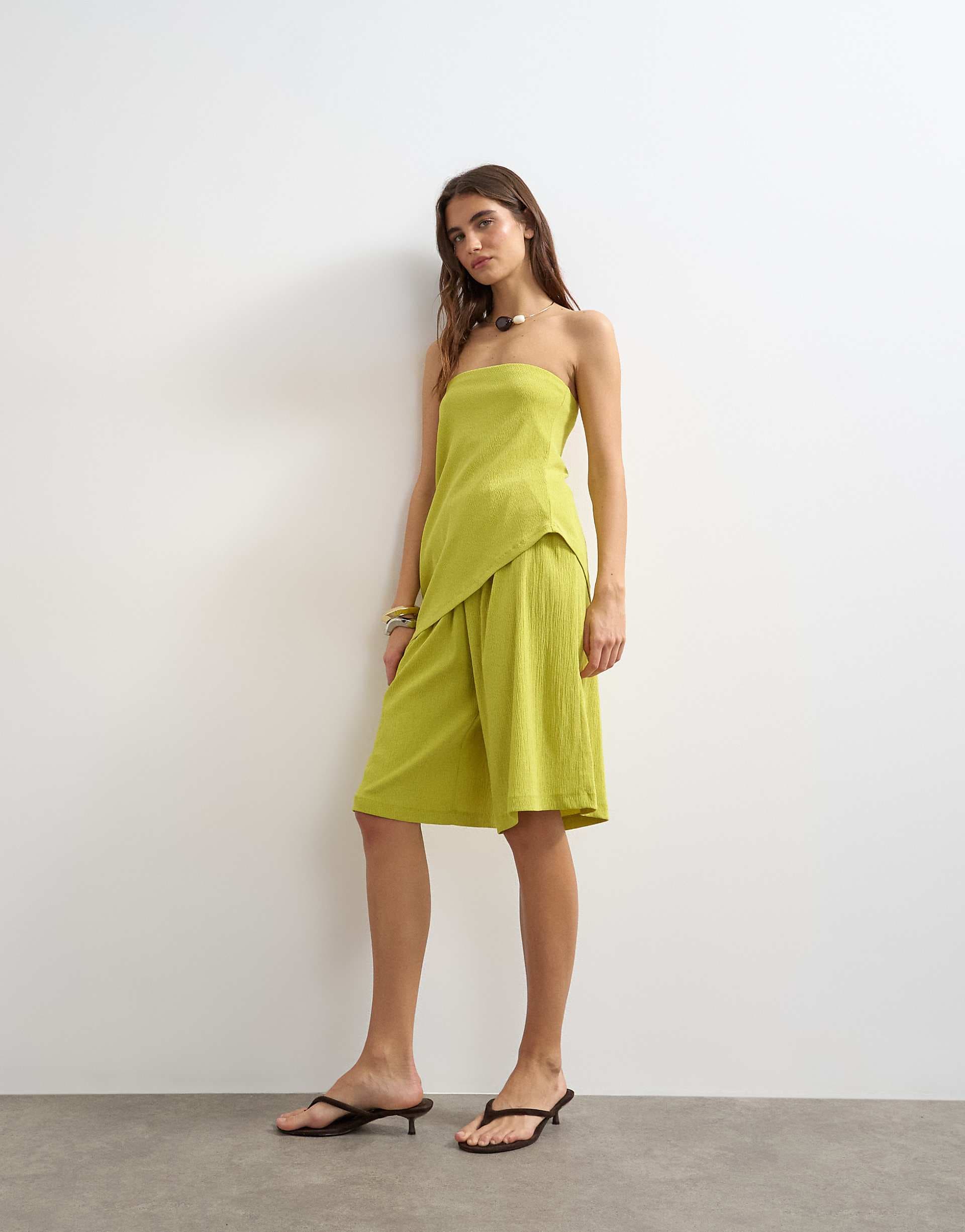 Topshop textured board shorts in green - part of a set