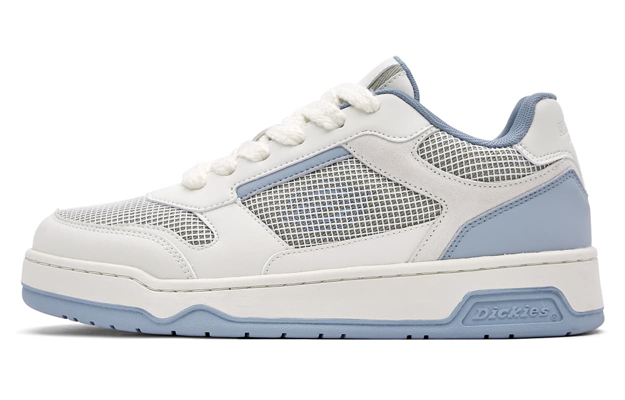 Dickies Fabric & Synthetic Leather Simple Versatile Lightweight Breathable Low-Top Sneakers Men's White Blue