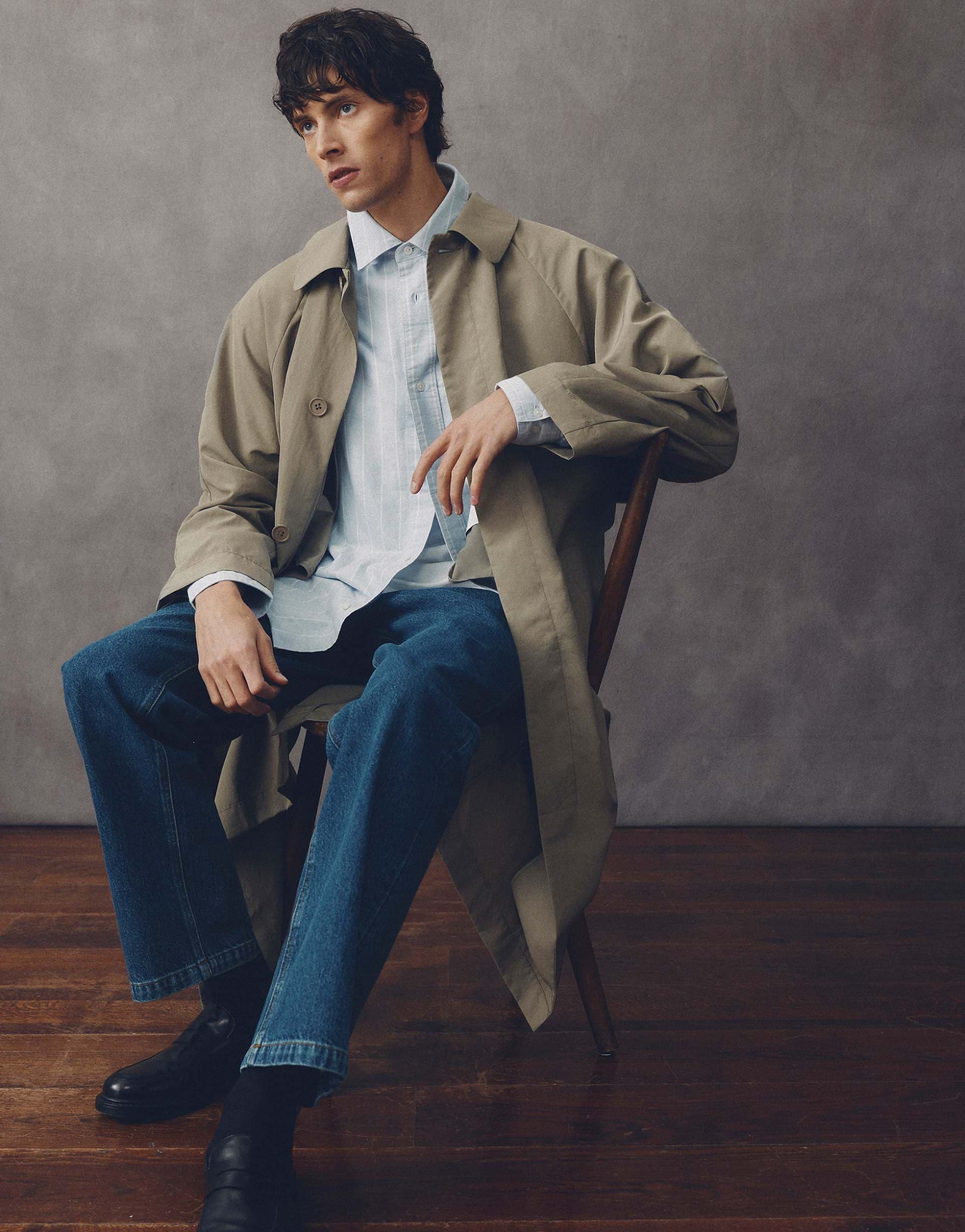 ASOS COLLECTIVE unlined car coat in khaki