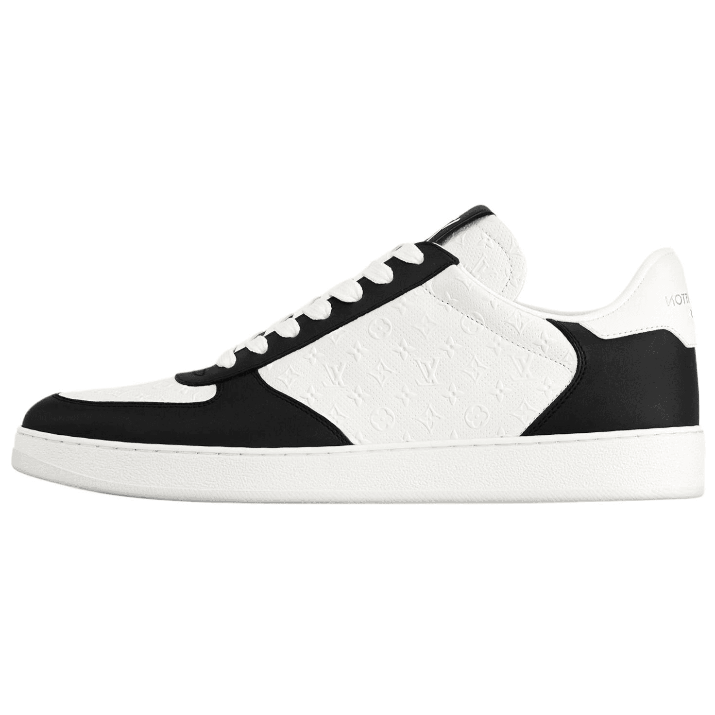 LOUIS VUITTON Rivoli Calfskin Leather Round-Toe Lace-Up Low-Top Skate Shoes Men's Black