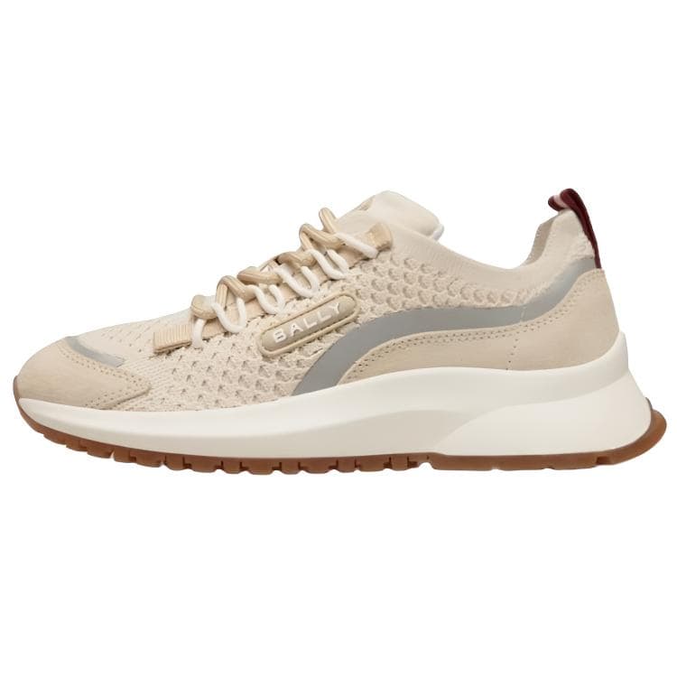 BALLY OUTLINE Calfskin Platform Round Toe Low-Top Casual Shoes Women's Beige