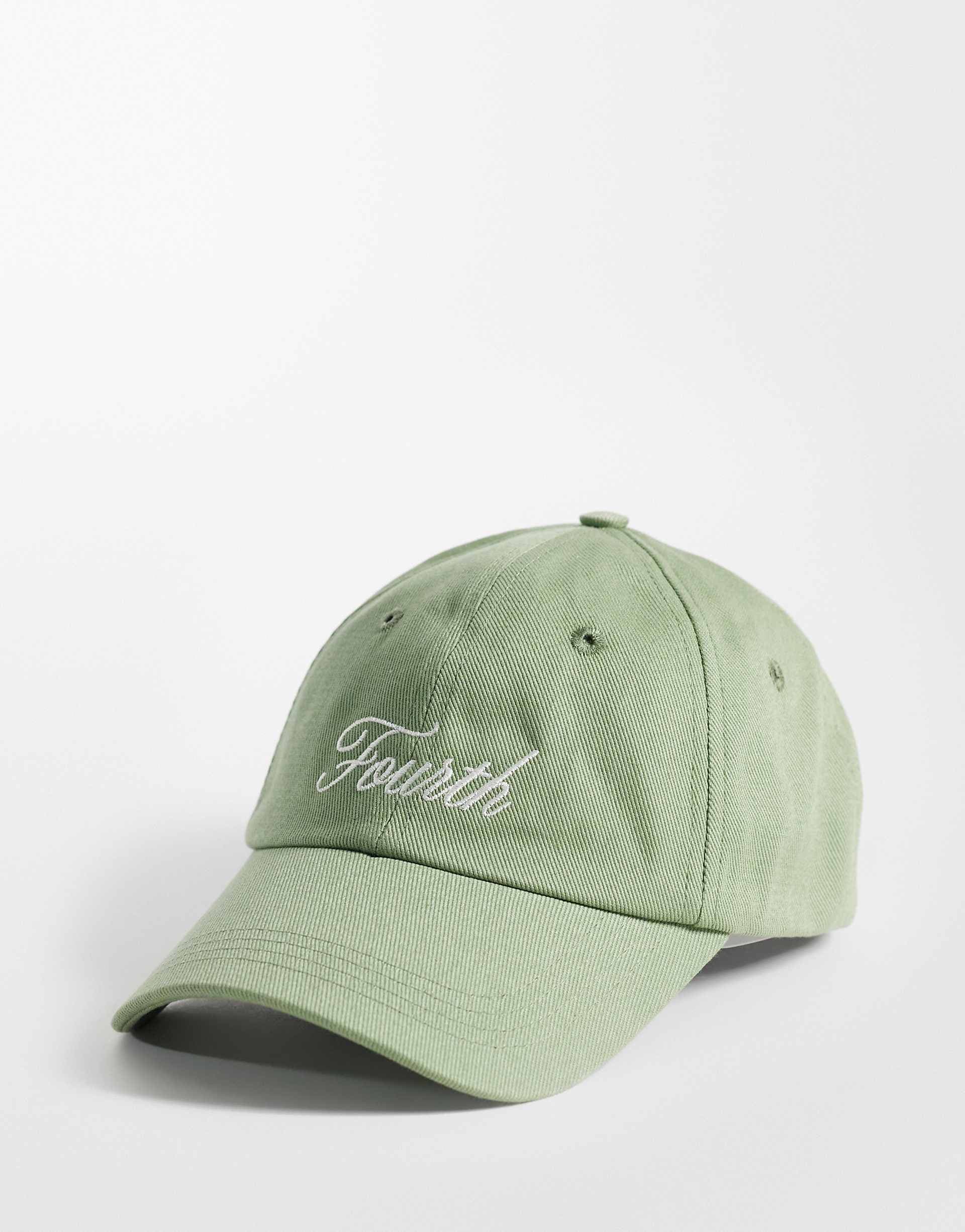 4th & Reckless 'Fourth' embroidered logo cap in khaki green