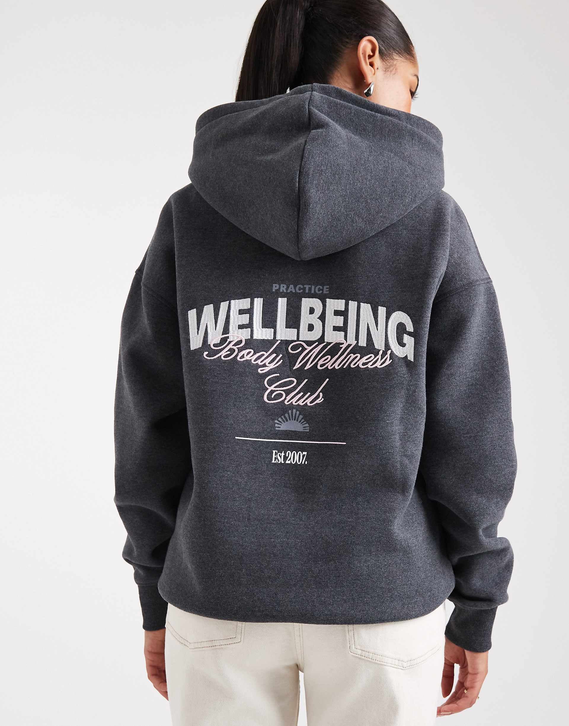 Cotton On plush graphic hoodie in gray