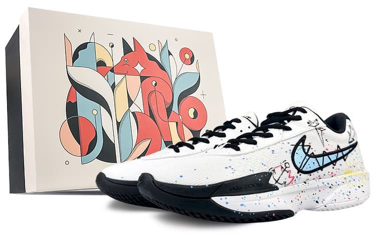 Nike Air Zoom G.T. Cut Academy Cushioned Wear-Resistant Breathable Low-Top Basketball Shoes Men's Black White