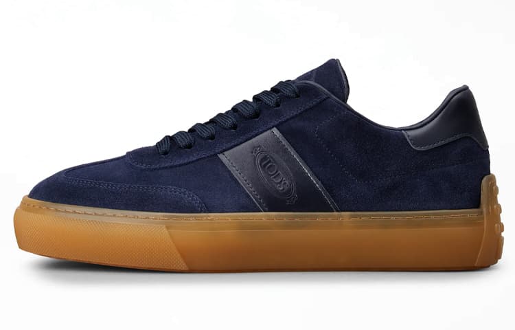 TOD'S Suede Comfortable Lace-Up Low-Top Fashion Skate Shoes Men's Blue