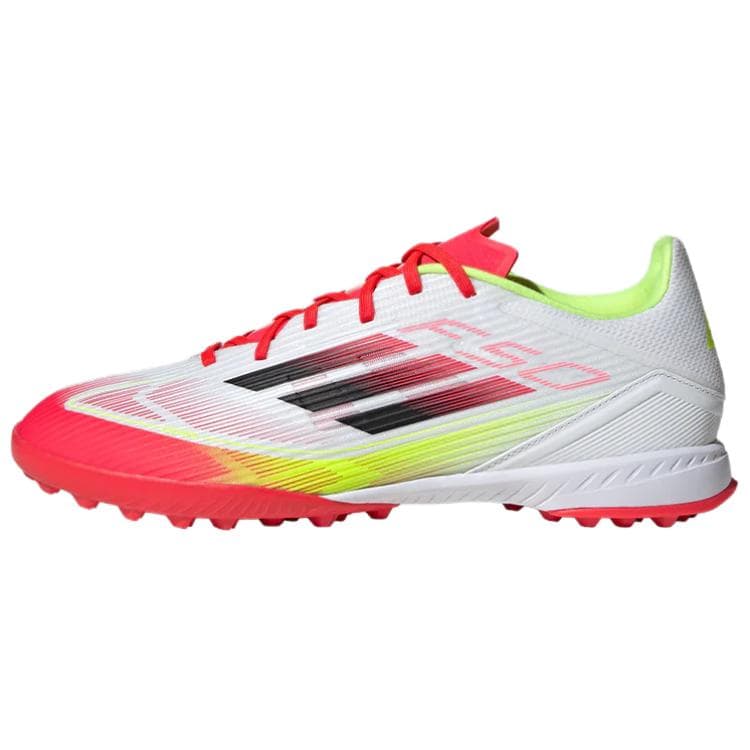 Adidas F50 League TF Rubber Broken Studs Artificial Ground Anti-Slip Wear-Resistant Soccer Shoes Men's White Red