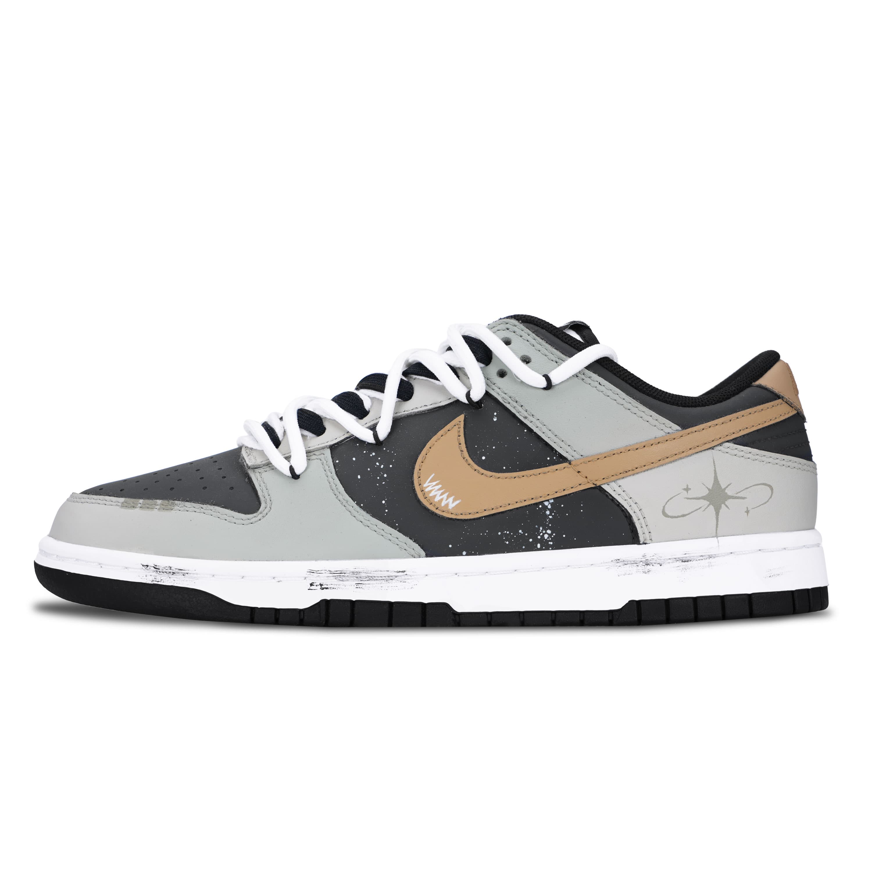 Custom SneakersNike Dunk Black White Panda Gray Brown Starfall Leather Couple Style Daily Commute Casual Versatile High-End Niche Wear-Resistant Anti-Slip Low-Top Skate Shoes Unisex Brown