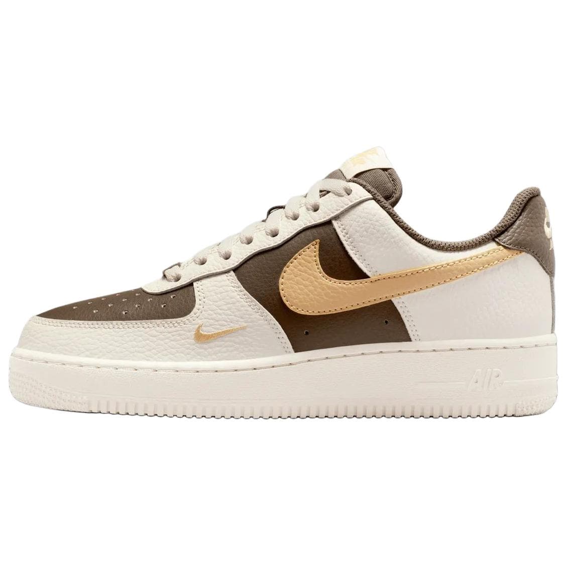 Nike Air Force 1 Synthetic Leather Genuine Leather 07 LV8 Comfortable Fit Lace-Up Slip-Resistant Cushioned Wear-Resistant Breathable Skate Shoes Women's Beige