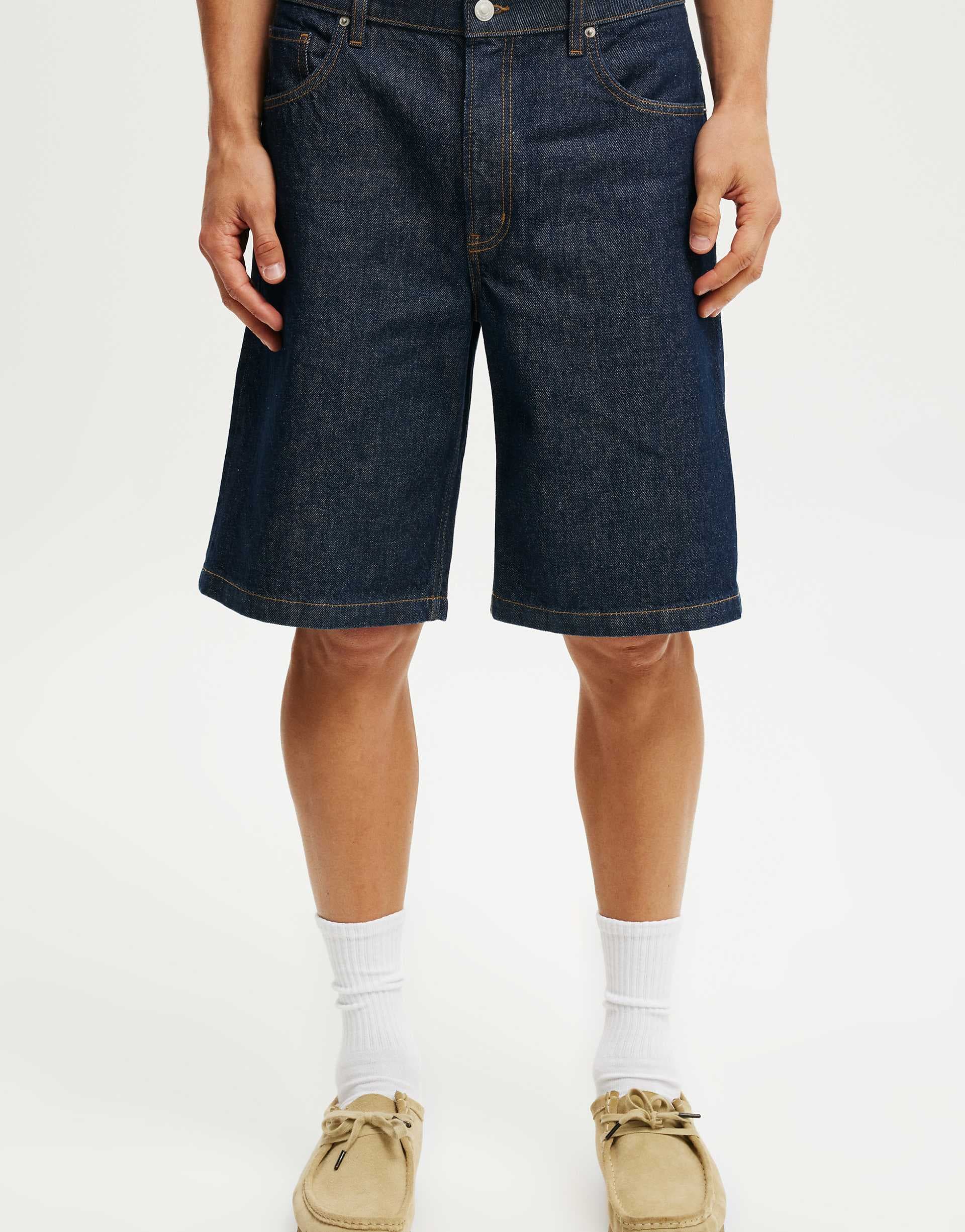 Cotton On Baggy denim short in shutter blue