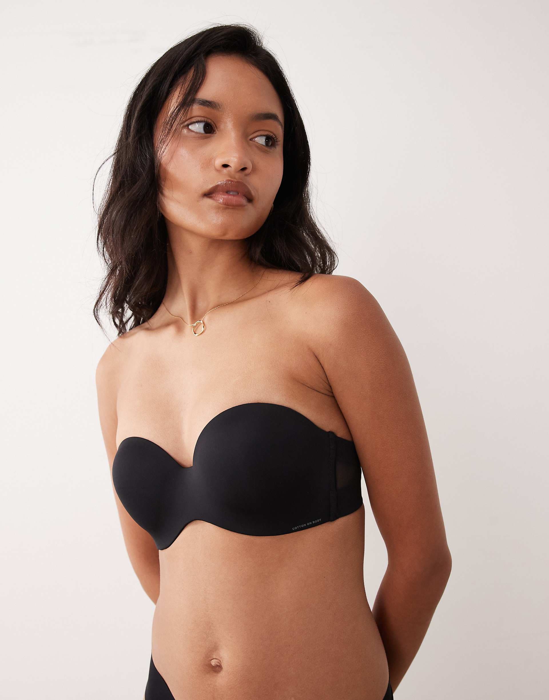 Cotton On strapless lightly lined everyday t-shirt bra in black