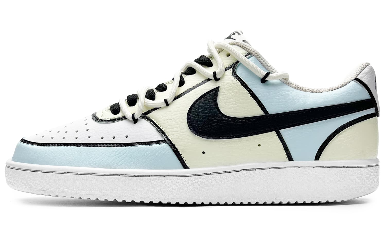 Nike Court Vision 1 Non-slip Lightweight Low-Top Skateboard Shoes Men's Blue Yellow