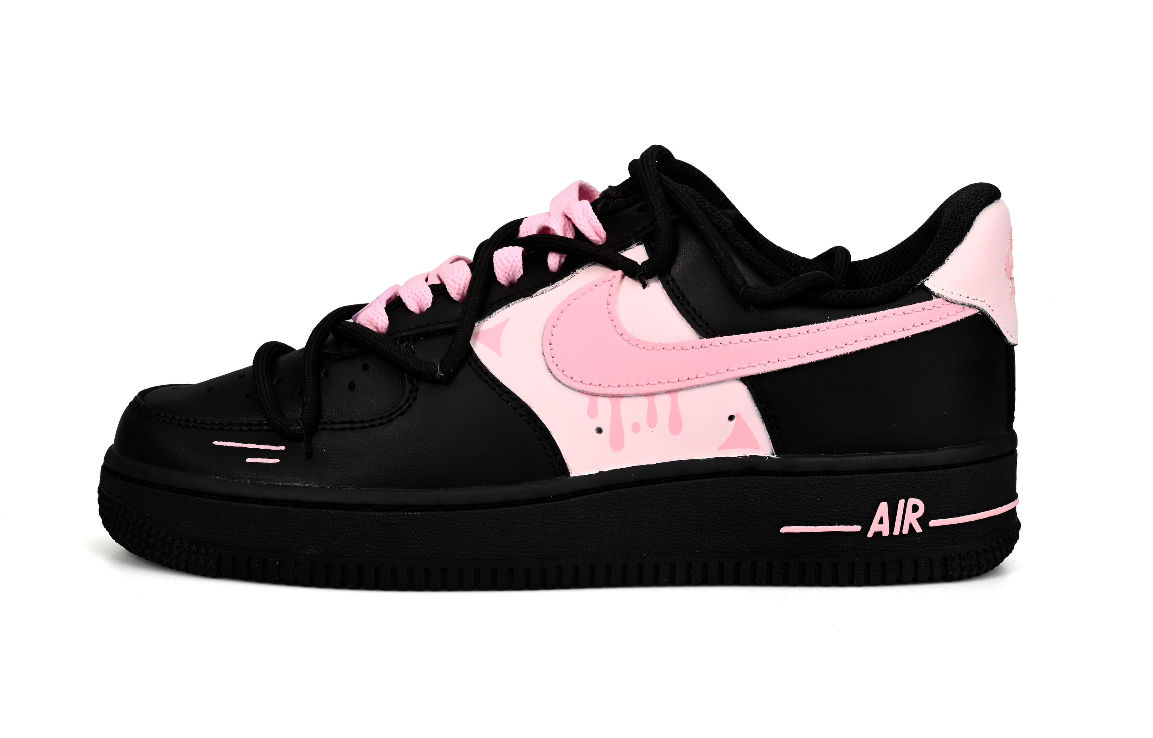 Nike Air Force 1 Skateboard Shoes Women's Low-Top Black Pink