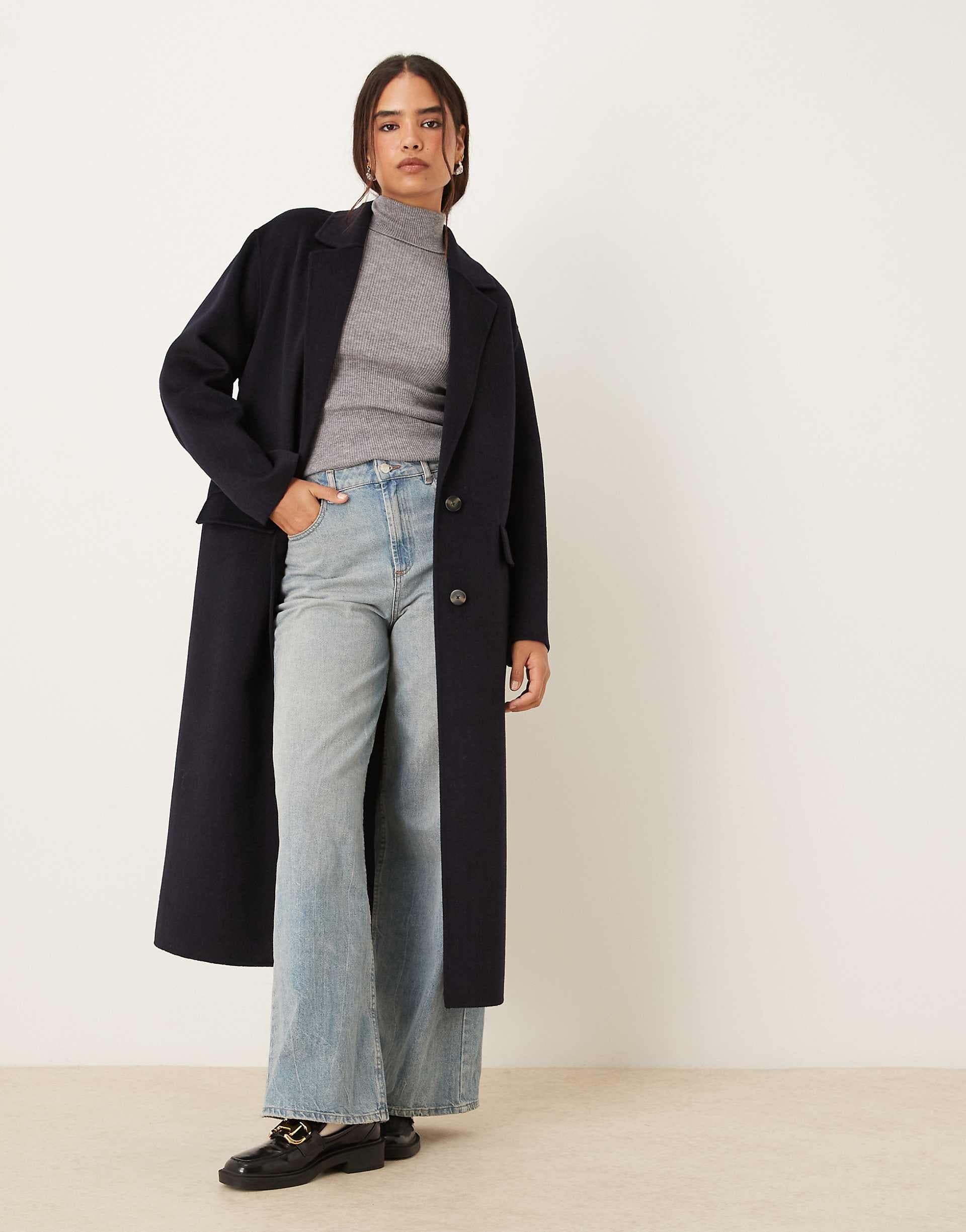 Mango wool mix tailored jacket in navy