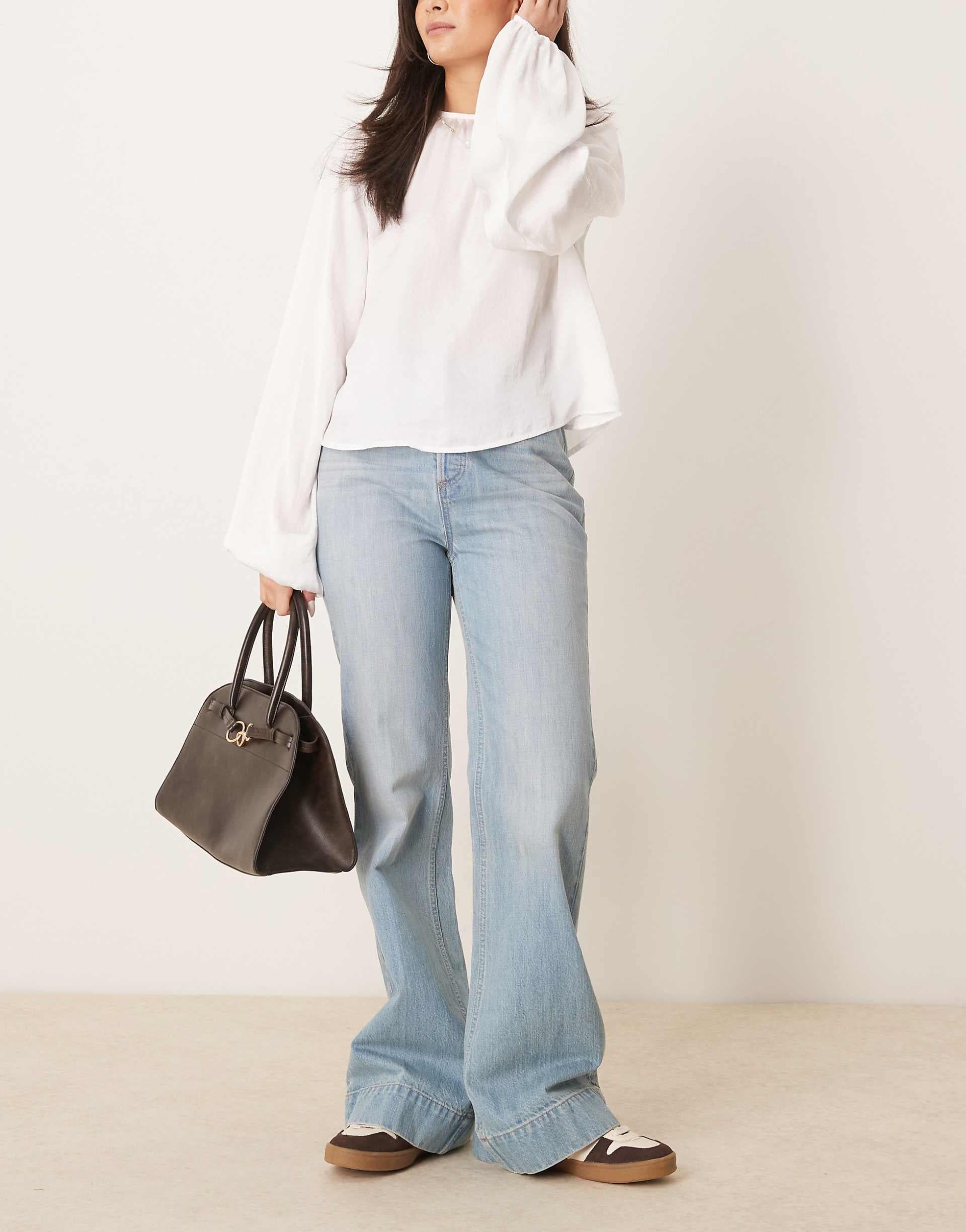 Free People cerine relaxed bootcut jeans in light blue