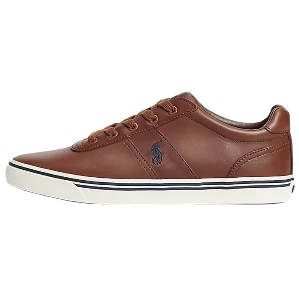 Polo Ralph Lauren Hanford Leather Round-Toe Lace-Up Low-Top Sneakers Men's Brown