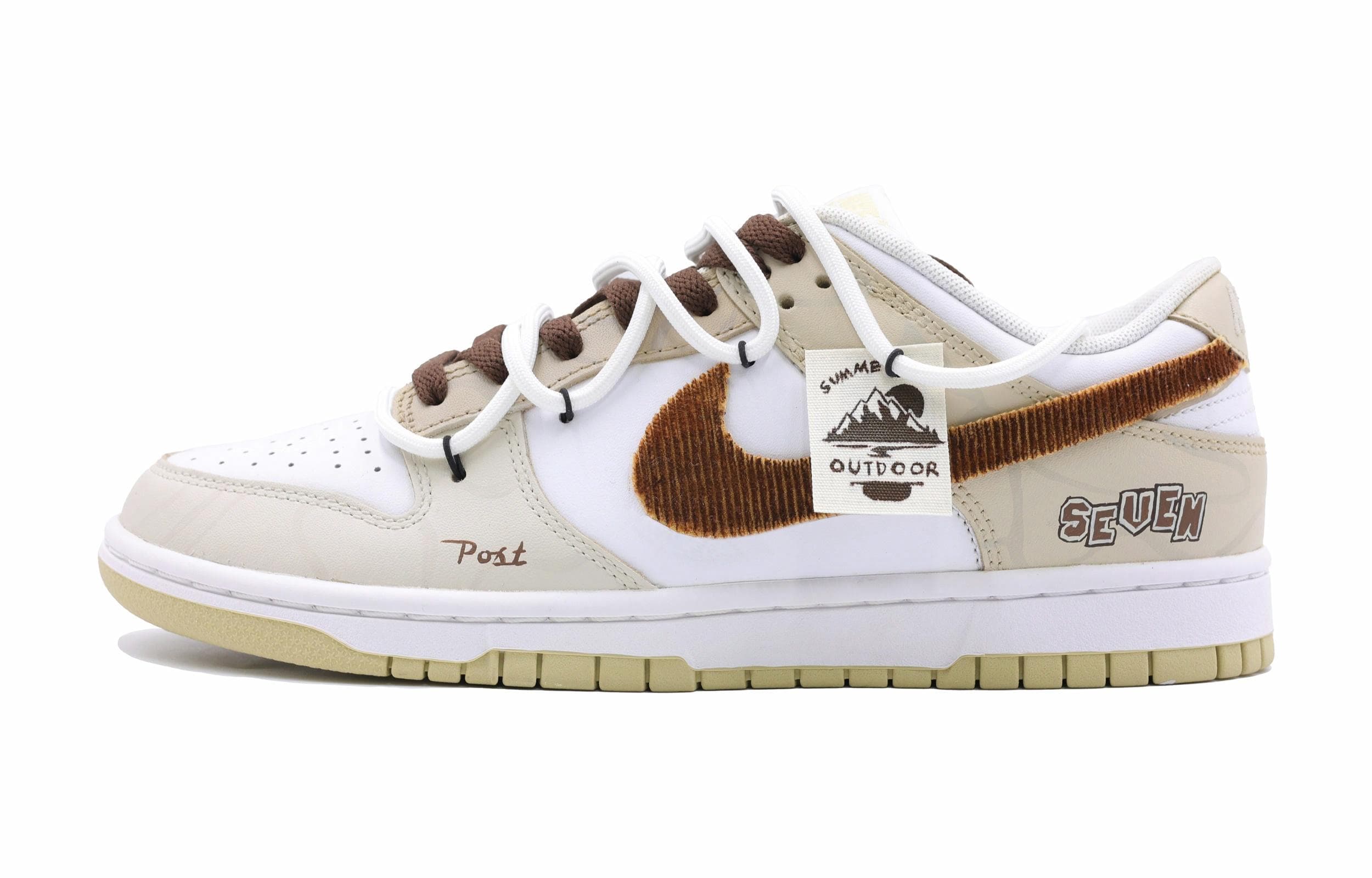 Nike Dunk Corduroy Anti-Slip Wear-Resistant Low-Top Skateboard Shoes Men's Khaki