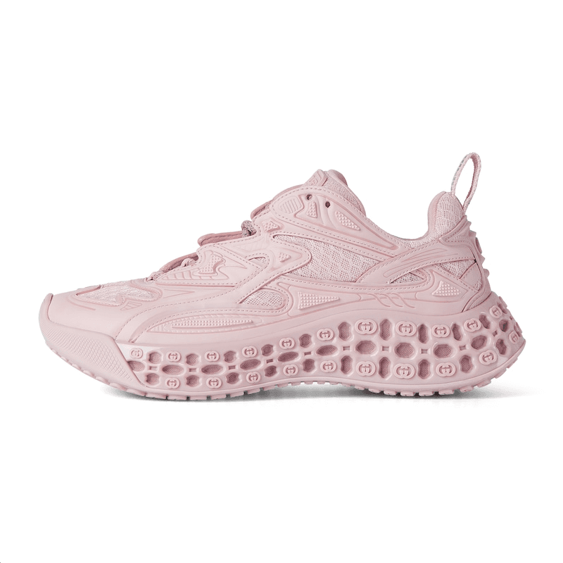 GUCCI Cub3d Interlocking GG Pattern Lace-Up Round-Toe Low-Top Casual Shoes Women's Light Pink