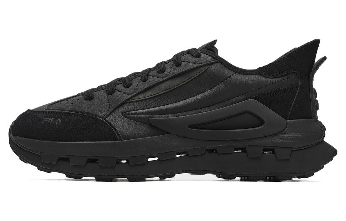 FILA KM Cushioned Wear-Resistant Breathable Low-Top Casual Running Shoes Men's Black