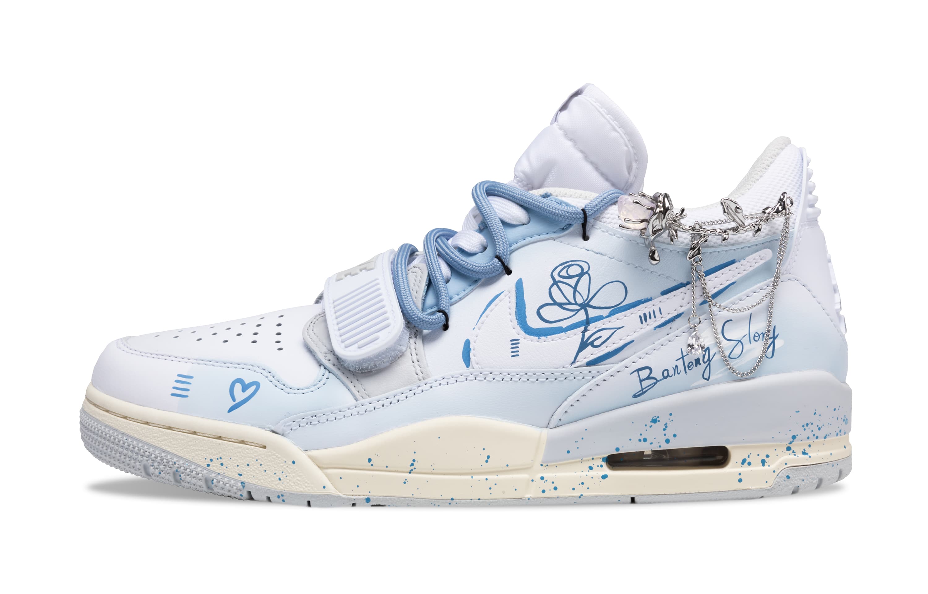 Jordan Legacy 312 Abrasion-Resistant Low-Top Vintage Basketball Shoes Men's Blue White