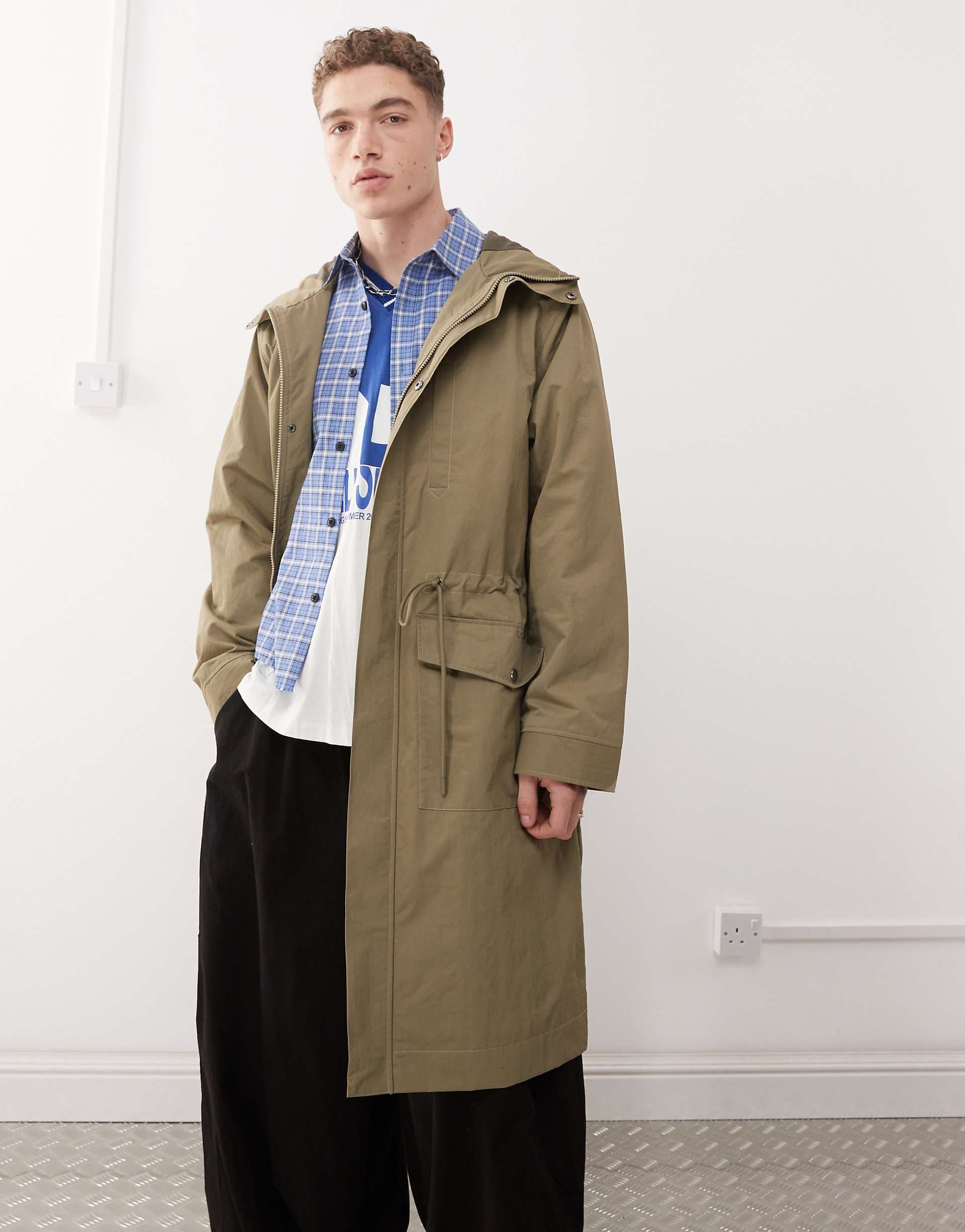 COLLUSION festival parka jacket in khaki
