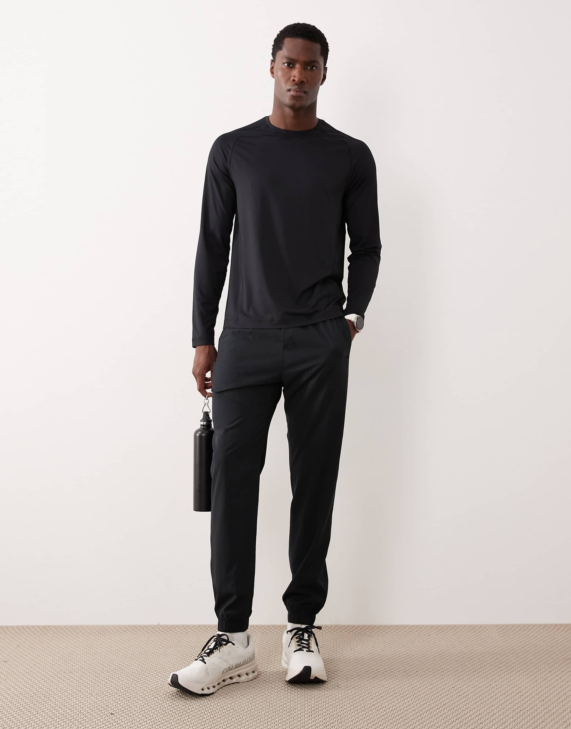 Abercrombie & Fitch YPB cuffed workout sweatpants in black