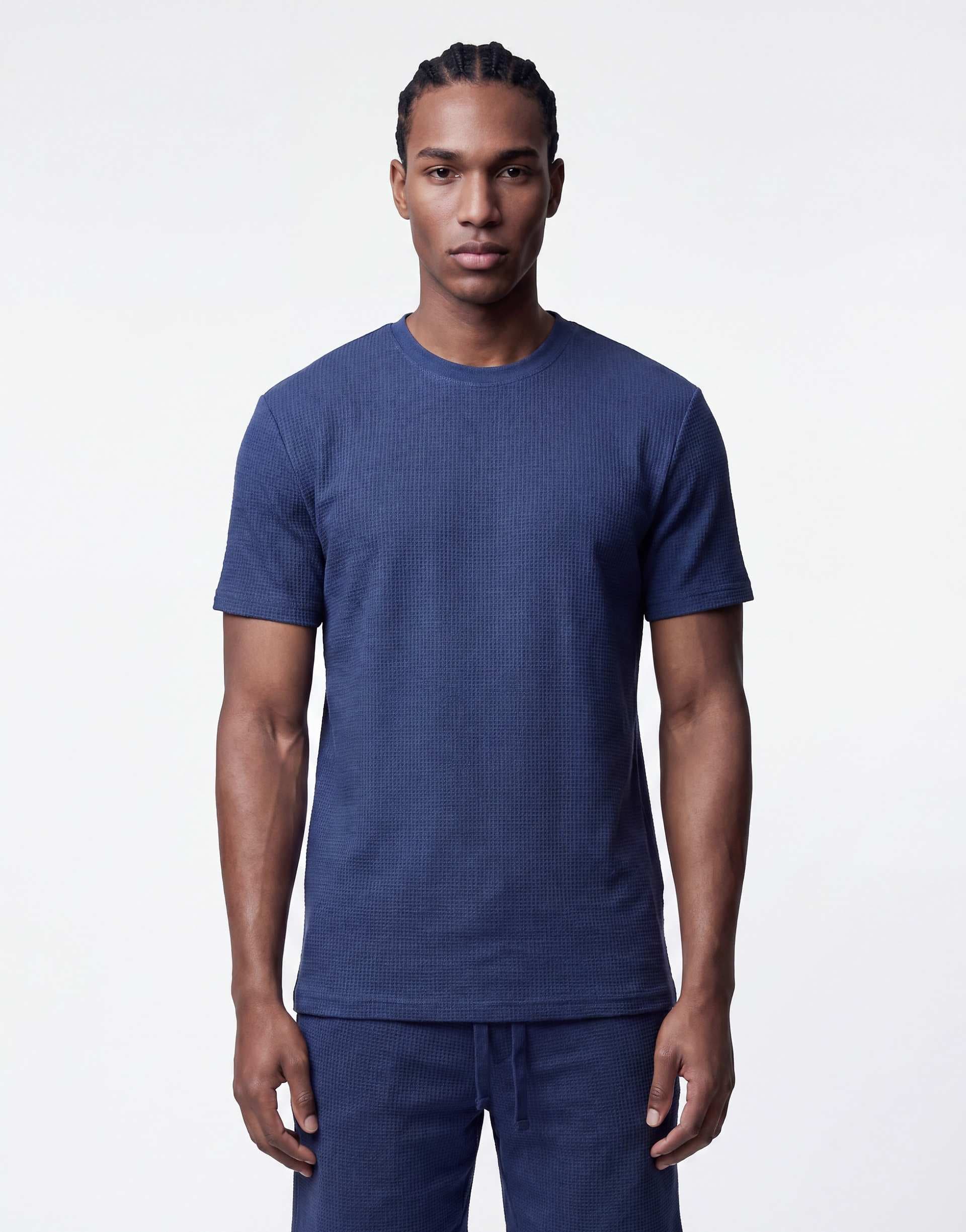 ONLY & SONS waffle shorts in navy - part of a set