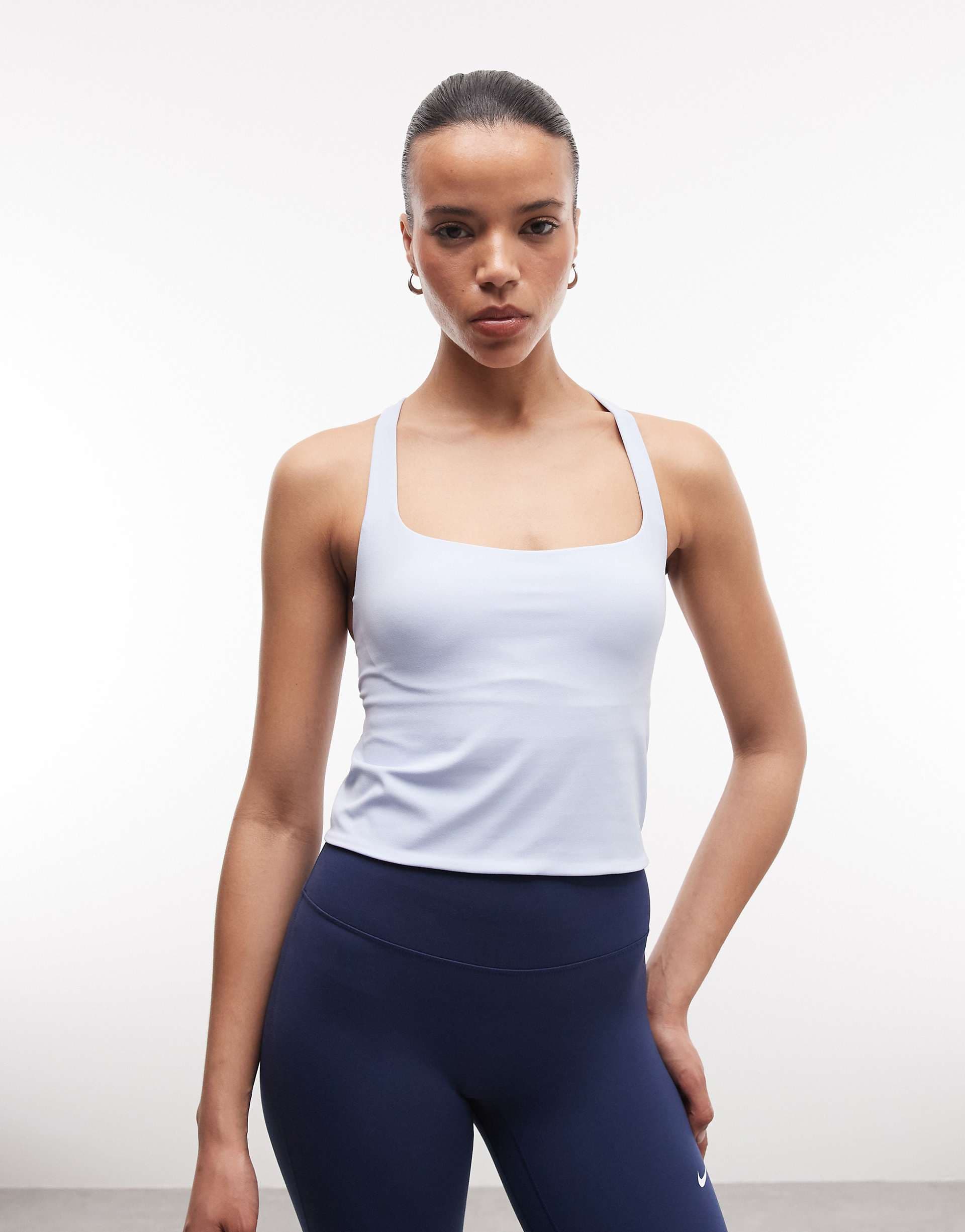Nike Zenvy bra tank top in light blue