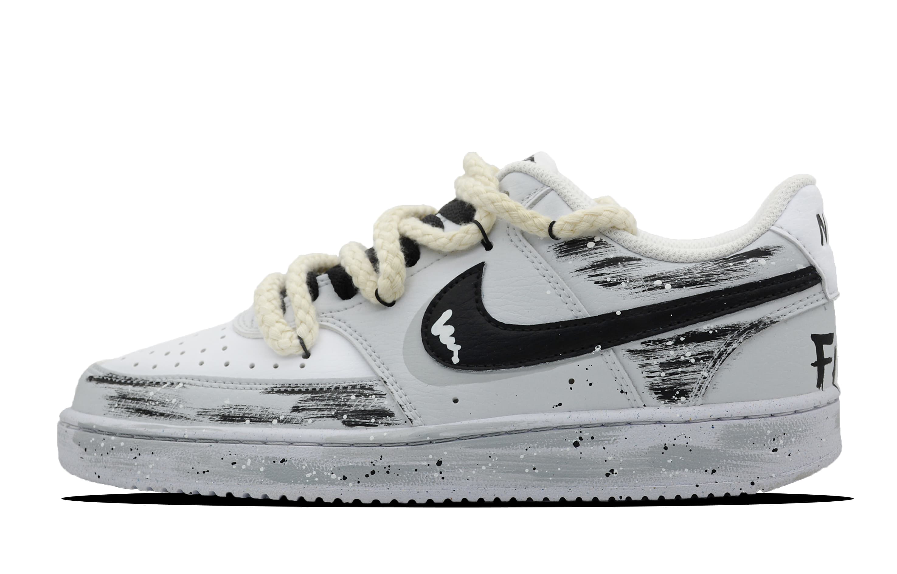 Nike Court Vision 1 Skateboard Shoes Men Low-Top Black/Gray/White