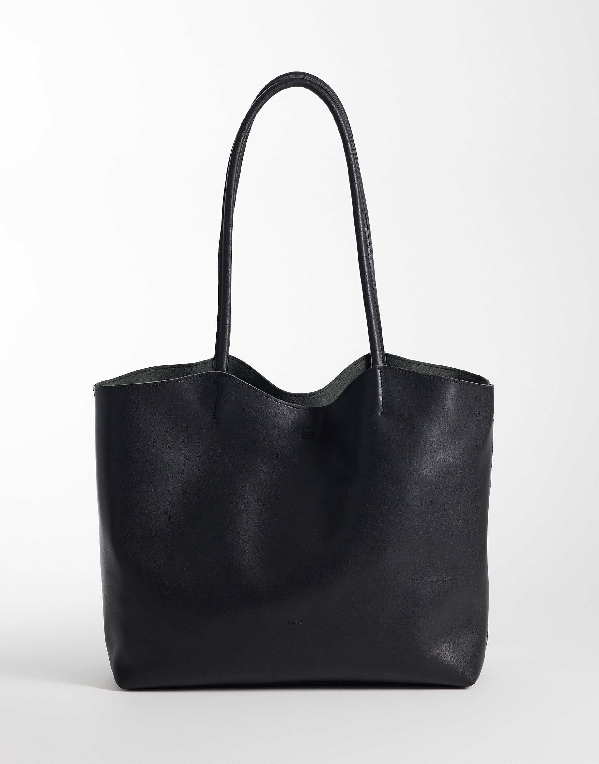 PASQ curve top shoulder bag in black
