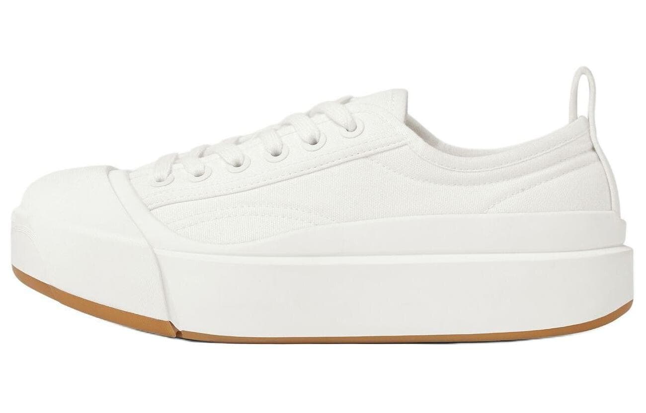 Bottega Veneta Vulcan Comfortable Versatile Platform Low-Top Sneakers Women's White