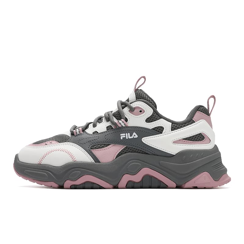 FILA Collina Hill Shoes Fashion Retro Trendy Personality Comfort Sport Commute Versatile Wear-Resistant Low-Top Casual Shoes Women's Smoke Gray White