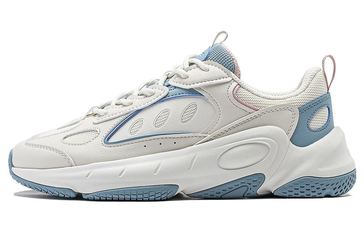 LiNing Wing Wind Anti-Slip Wear-Resistant Low-Top Casual Shoes Women's White Blue