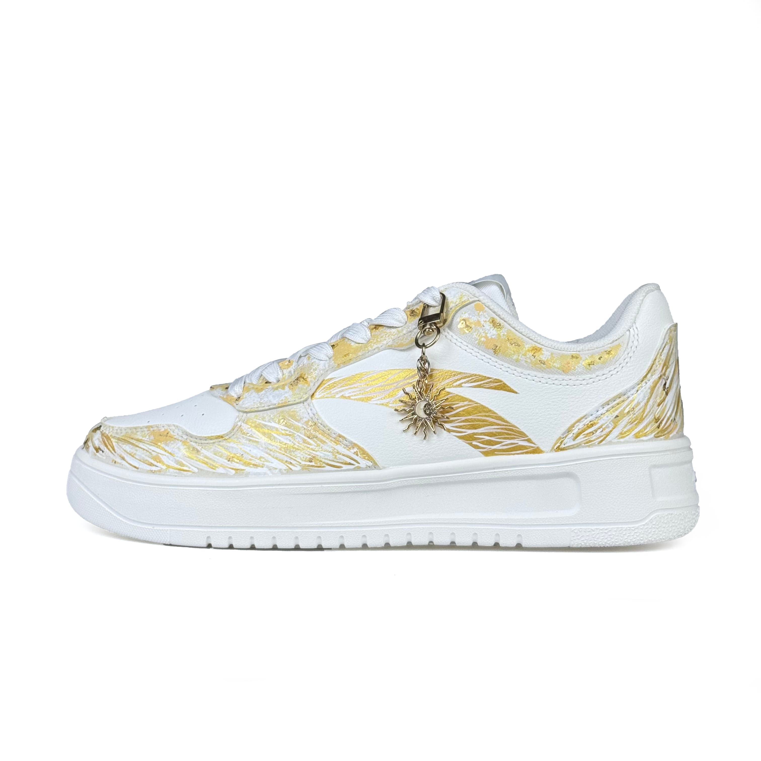 Custom Sneakers Anta Easy Maoku Apollo Sun God Fashion Trendy Versatile Gold Foil Shock-Absorbing Wear-Resistant Low-Top Skate Shoes Unisex Gold